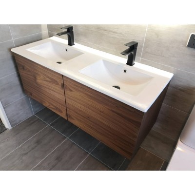 Wall Hung Vanity Blanche Series 1200mm Double Walnut Veneer